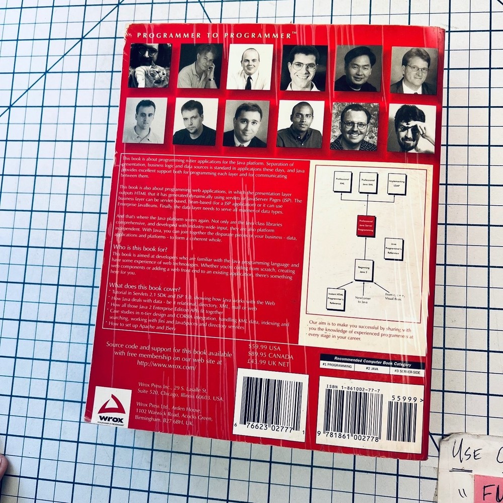 Wrox Professional Java Server Programming Book '99 Vintage Computing Application