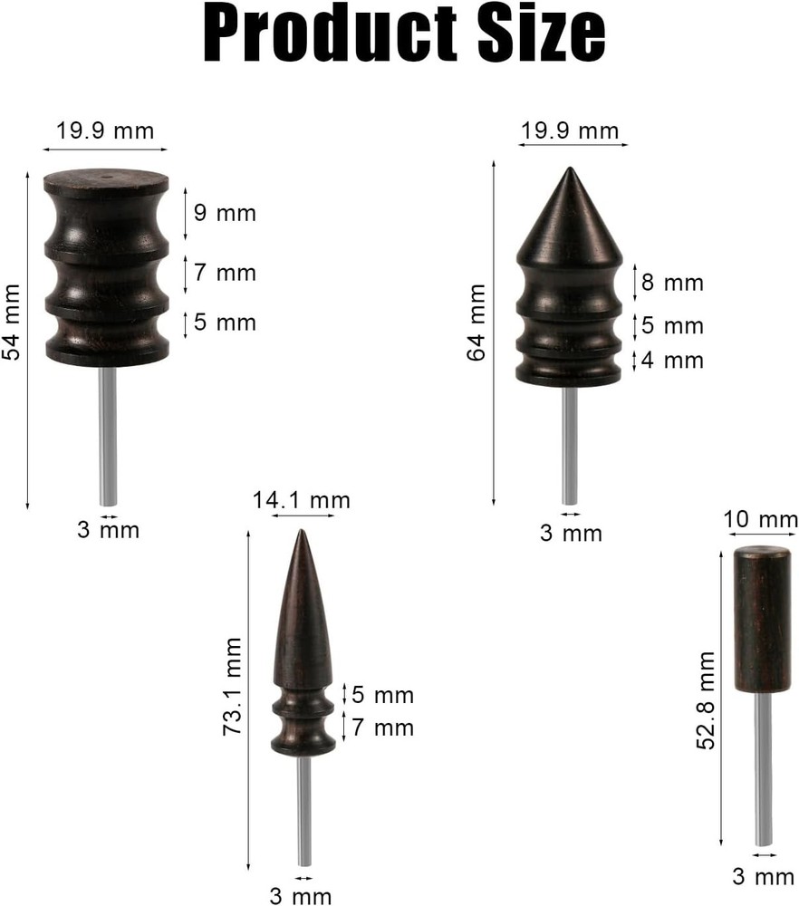4pcs Leather Burnisher Bits for Rotary Tool, 4 Styles Burnishing...