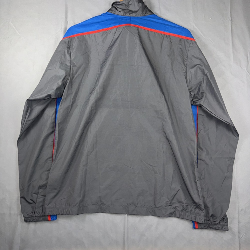 Nike Jacket Mens Medium Gray 1/2 Zip Pullover Windbreaker Stripe Sleeve