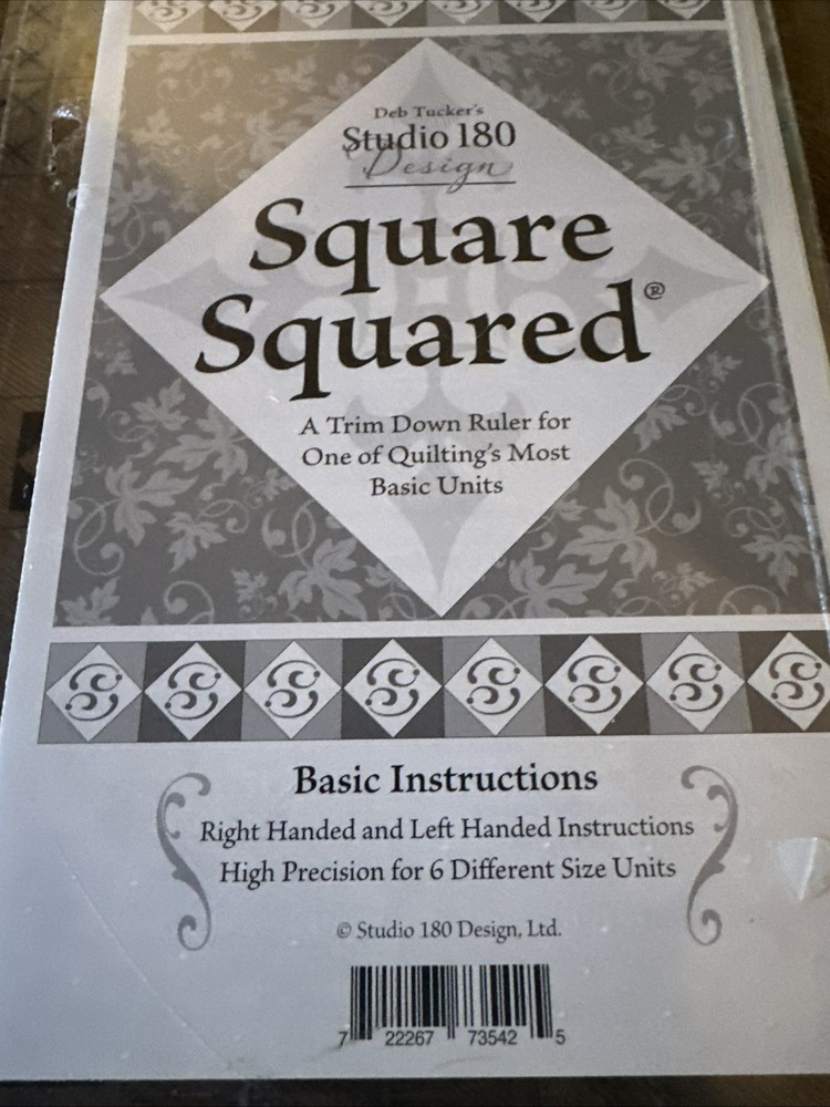 ✨Studio 180 Design (DT09-1) Square Squared Quilting Trim Down Ruler Tool Basic