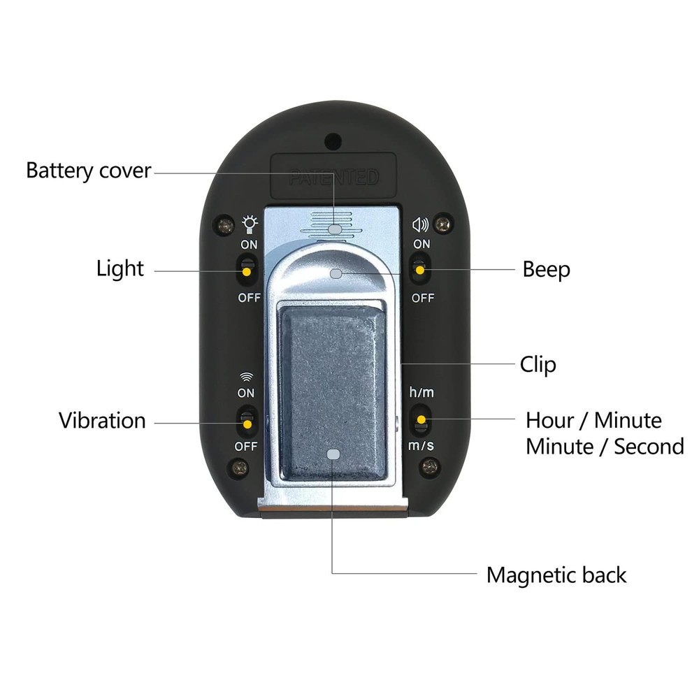 3 in 1 Kitchen Timer with Vibration, Flasher and Beeper for Cooking, Baking, ...