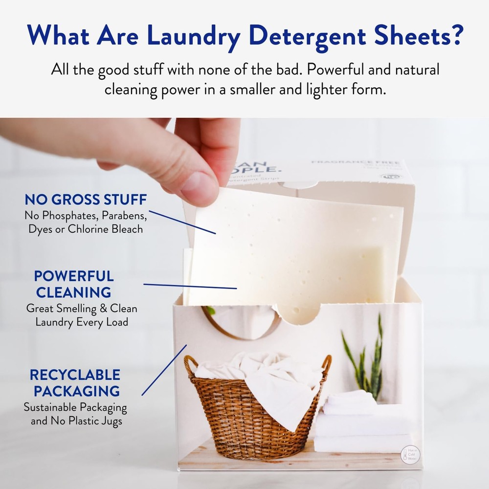 Clean People Laundry Detergent Sheets- Recyclable Packaging, 384 Count