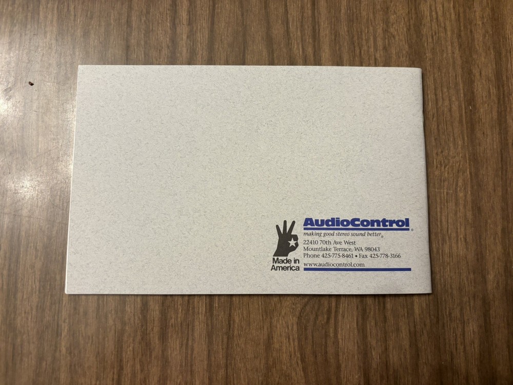 Audio Control Richter Scale Series Three Equalizer/Analyzer Owners Manual