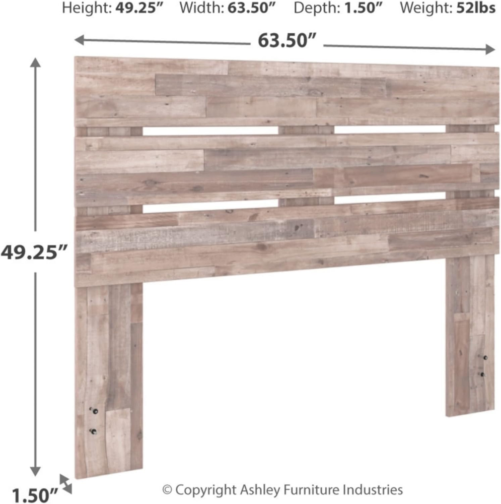 Neilsville Butcher Block Panel Headboard, Queen, Beige