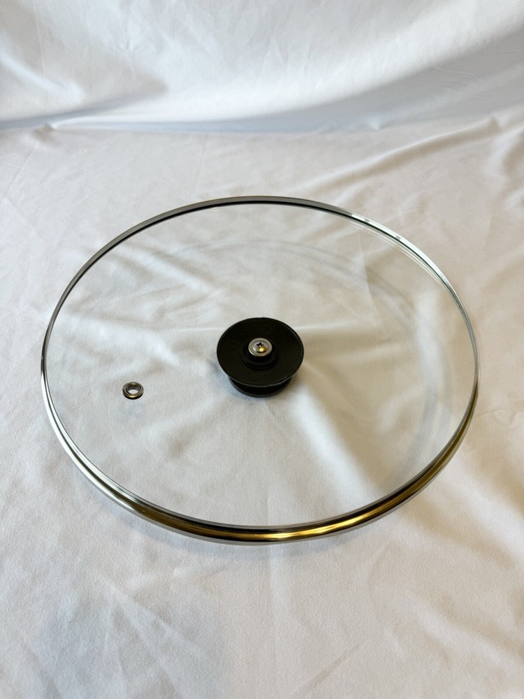 Black Knob Vented Glass Replacement Lid 11.68" for Cookware
