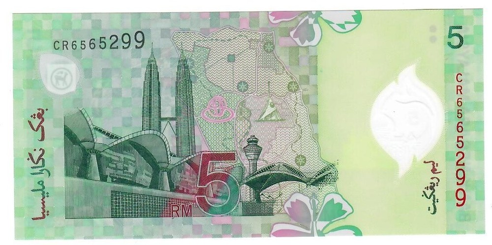 Malaysia 5 Ringgit ND(2004) P. 47 / Polymer UNC