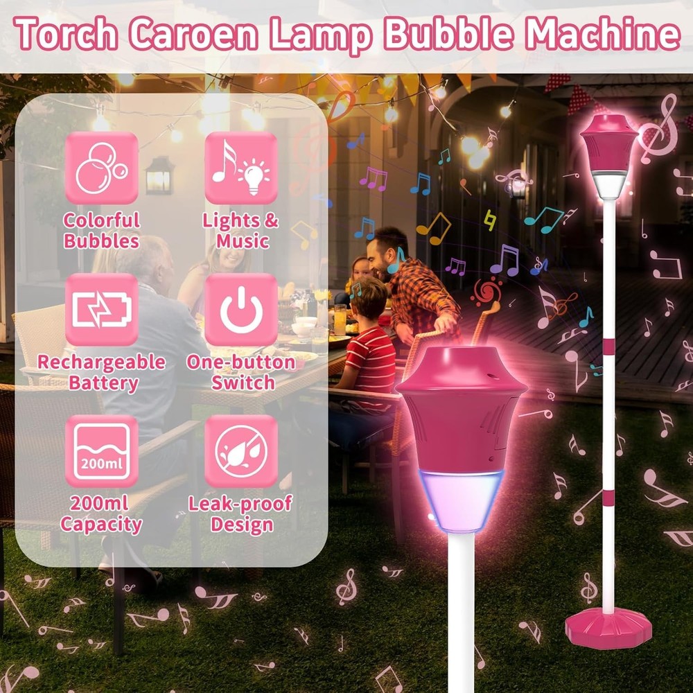 Portable Battery-Powered Bubble Machine for Toddlers - Height Adjustable Design