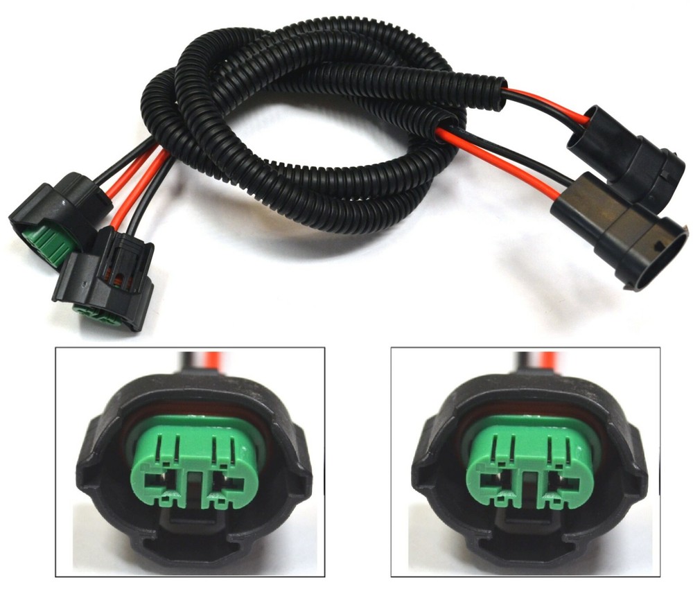 Extension Wire P C H11 Two Harness Head Light Bulb Low Beam Replace Connector