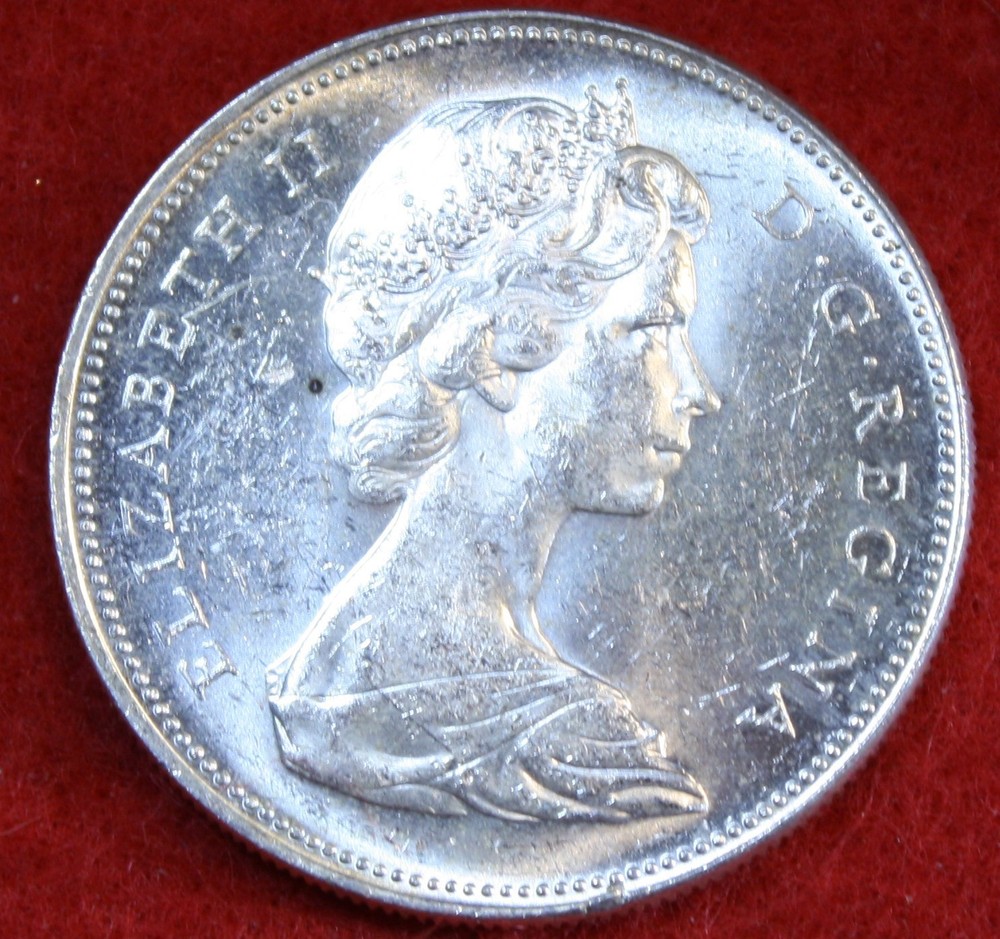1966 Canada Dollar 80% Silver Coin CAD52