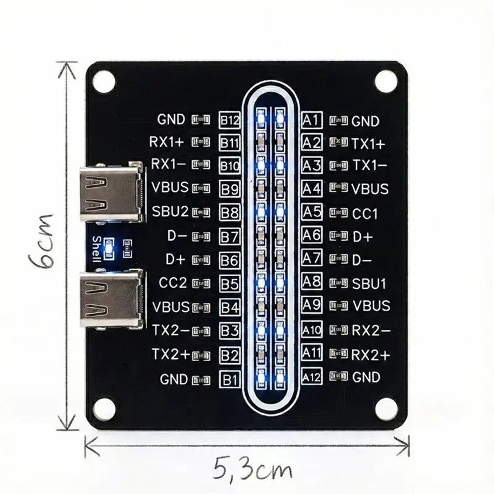 Type-C For data Cable Test Board for Short Circuit and Continuity Detection