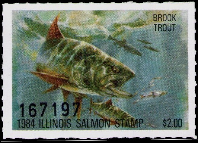 XItem Illinois Salmon Stamp 1984 $2.00