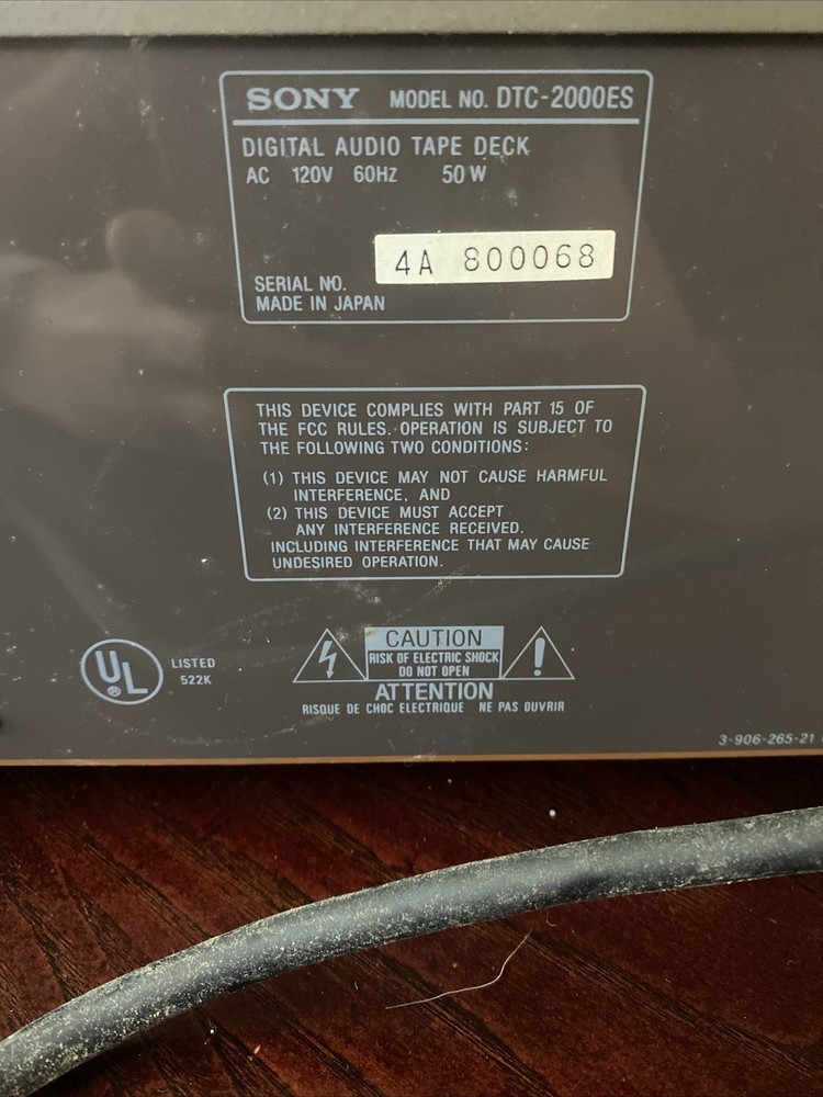 Sony - Digital Audio Tape Deck 2000ES