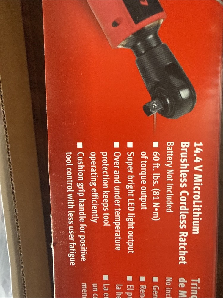 Snap On Tools CTR861adb 14.4 Brushless Cordless Ratchet Red New