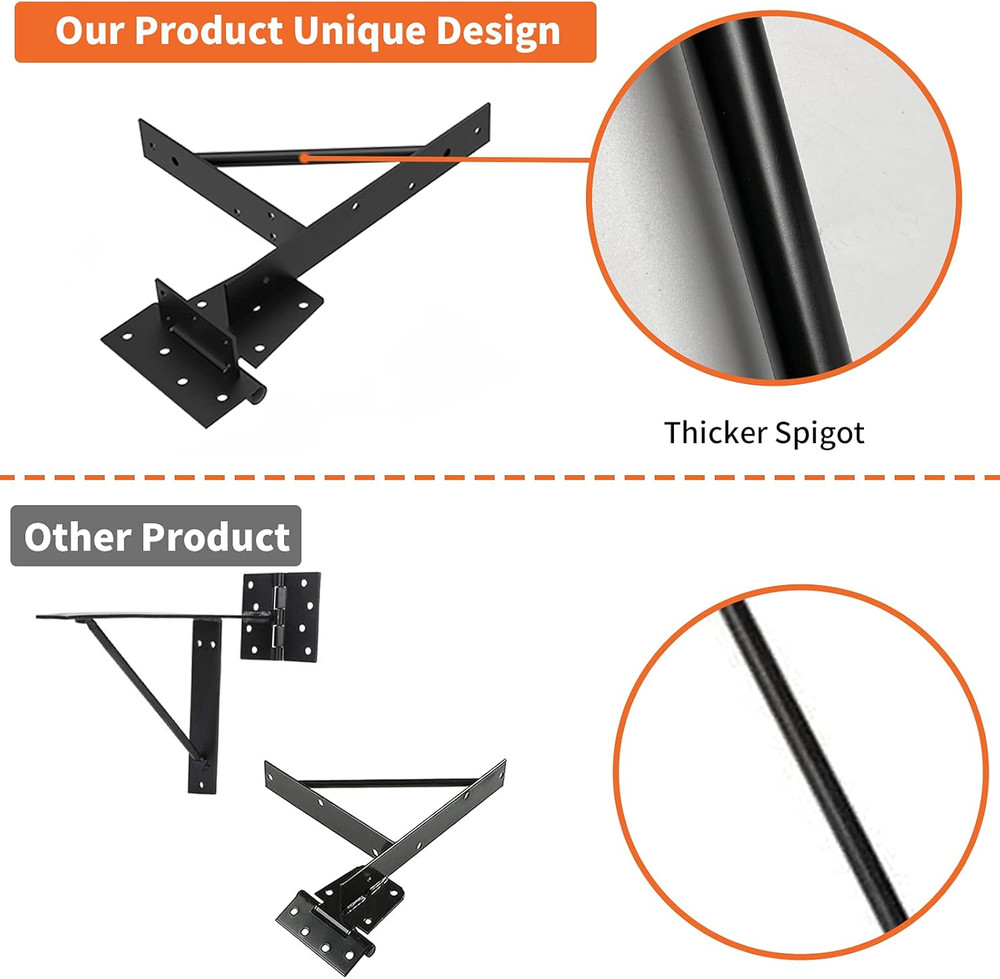 Gate Corner Brace Bracket Heavy Duty Adjustable No Sag Kit Durable Solid Iron fo