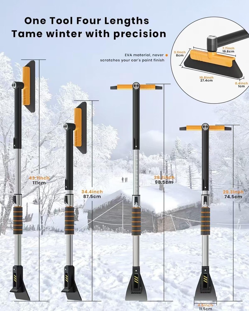43.7" Extendable for Car Windshield for 12 Adjustable Length Settings with Fo...