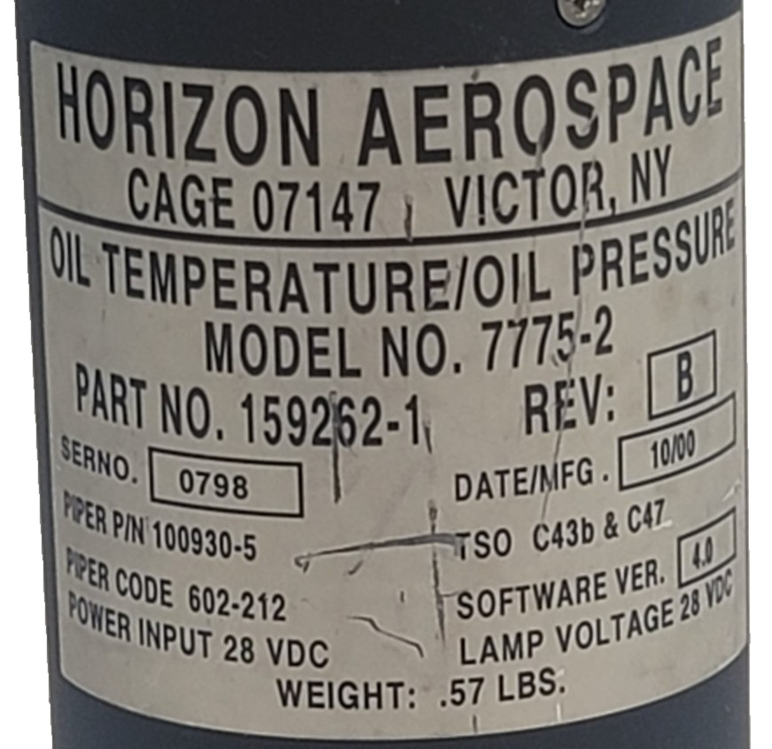 Horizon Aerospace 7775-2 OT/OP Indicator