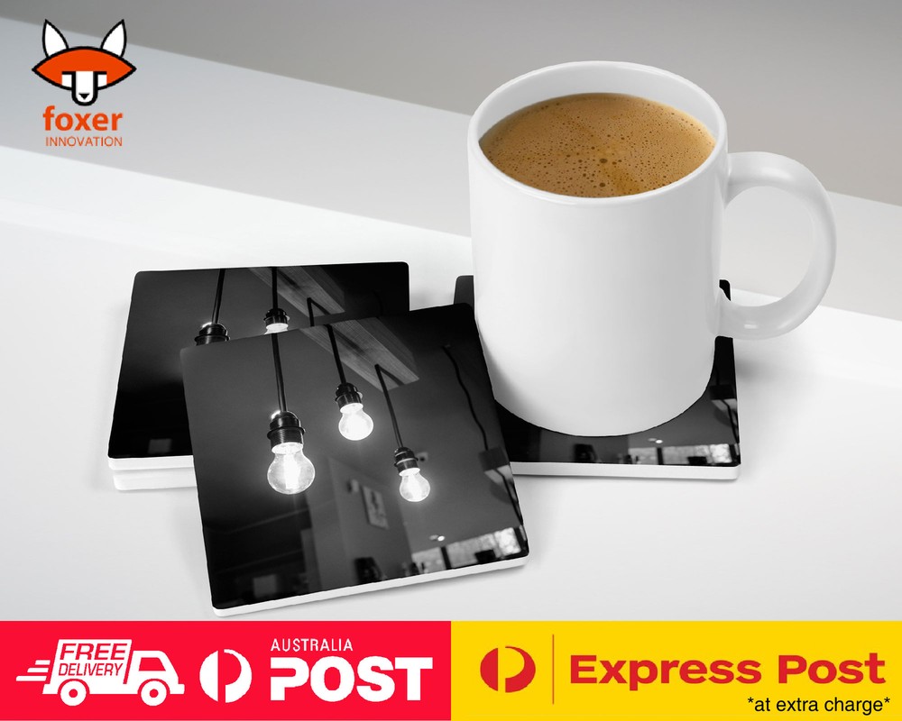 COASTER COFFEE DRINKING MAT|COOL HIPSTER LIGHTBULB IN DARK #3