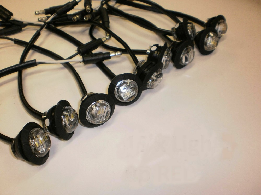 10 Maxxima M09300RCL Red 3/4" Round LED Clear Lens Clearance Penny Lights