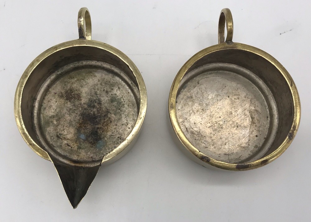 Vintage Brass Stacking Nesting Creamer and Sugar Bowl