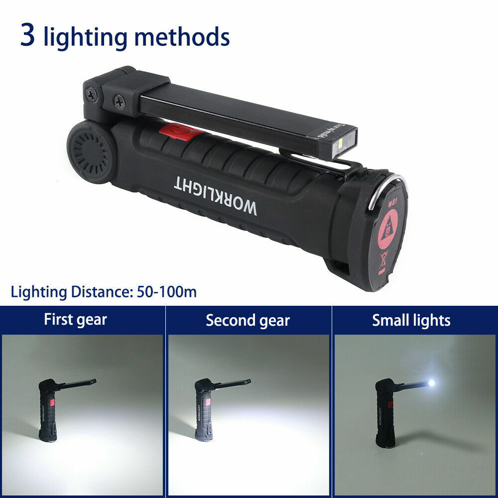 Super Bright 1200000lm Rechargeable LED Work Light Folding Torch Lamp Flashlight