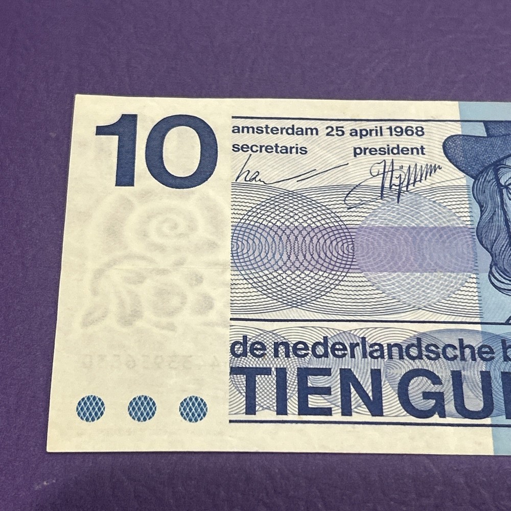 Netherlands- 10 Gulden- 1968