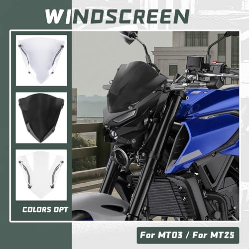 Motorcycle Windshield Windscreen Wind Deflector with Bracket Compatible Smoke