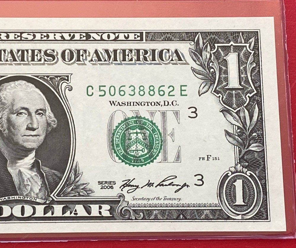 2006 $1 DOLLAR BILL ( PHILADELPHIA C ) UNCIRCULATED