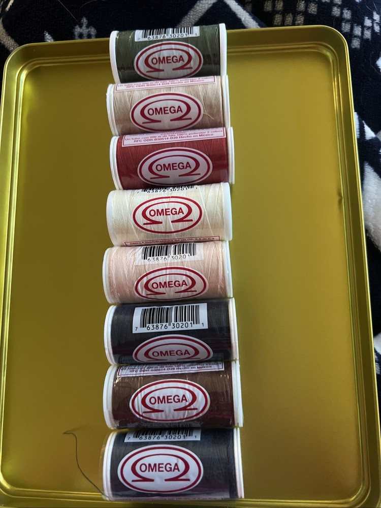 Polyester Thread 34 Small Spools And 12 Large Omega Spools. Made In Mexico