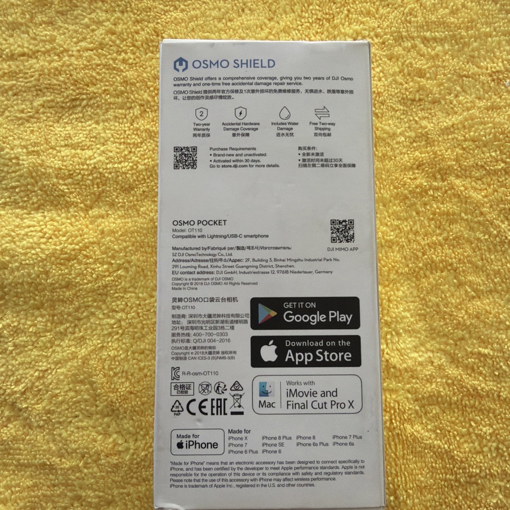 DJI Osmo Pocket Handheld Stabilizer 4K Camera - OT110