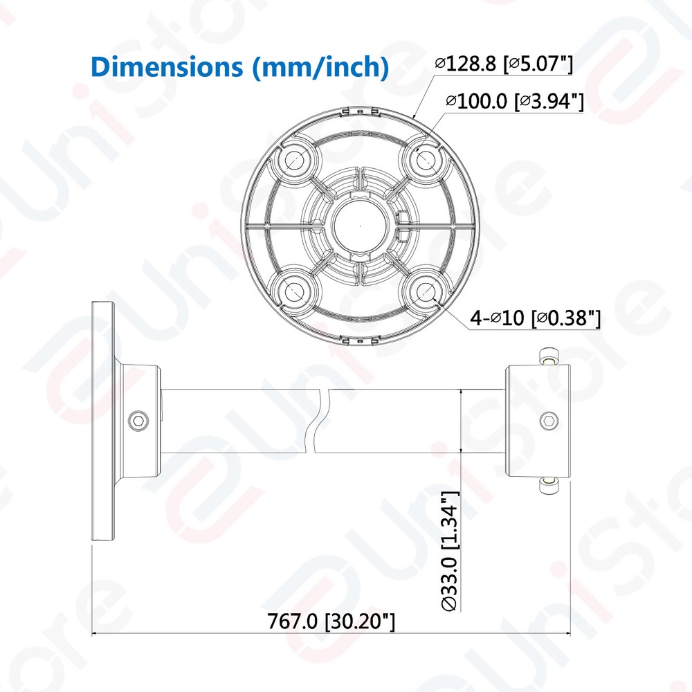 Original Dahua PFB220C Ceiling Pendant Pole Mount Long Bracket for Select Camera