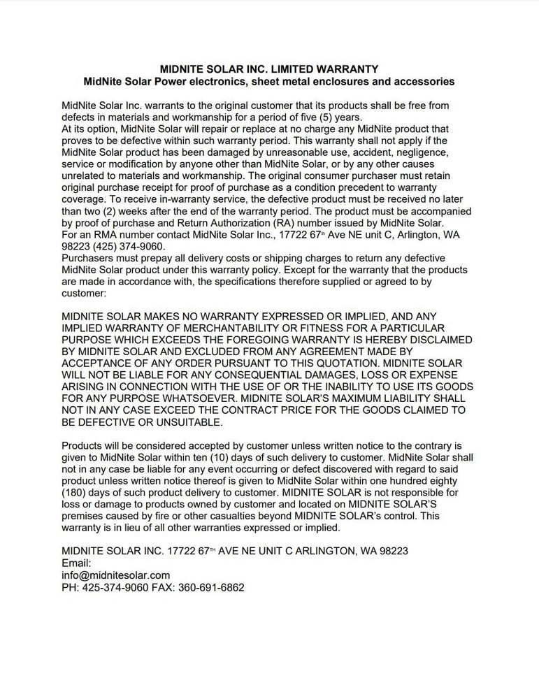 MidNite Solar MNSOB4X-2P Disconnect Switch