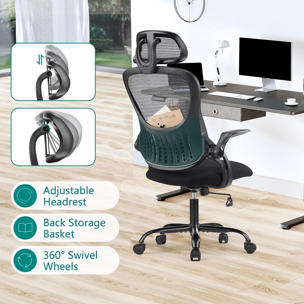 Ergonomic Home Office Chair High-Back Computer Desk Mesh Rolling Work Task Chair
