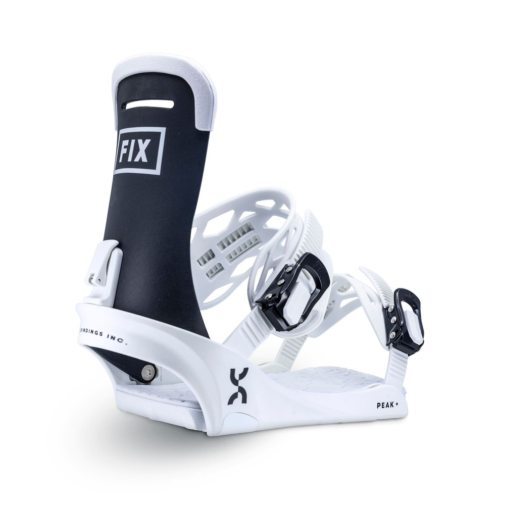 Fix Peak + Men's Freeride Snowboard Bindings, White, Small