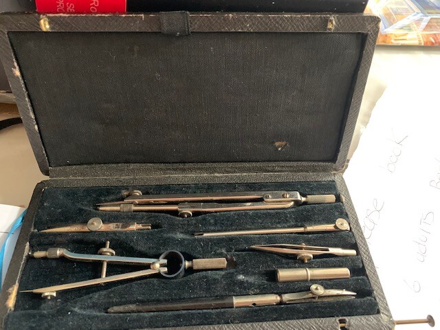antique compass drafting set