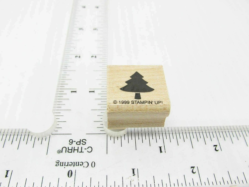 Small Evergreen Tree Rubber Stamp - Stamp Set D97