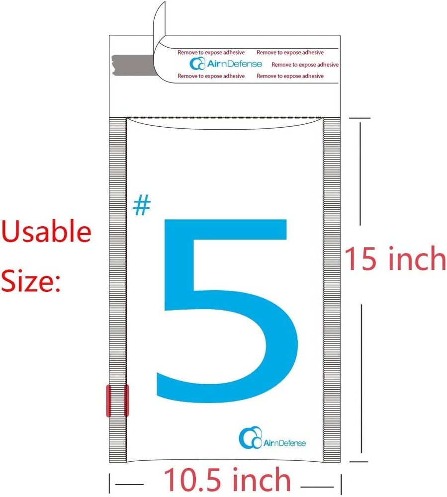 AirnDefense 100 #5 10.5X16" White Shipping Padded Envelope Poly Bubble Mailers