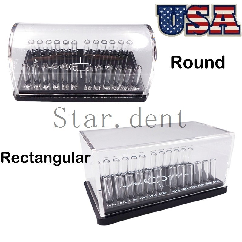 Dental Orthodontic Arch Wire Storage Box Round/Rectangular Acrylic Organizer
