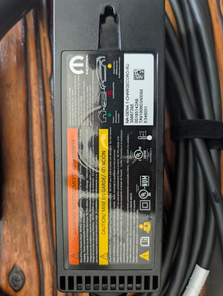OEM Chrysler Pacifica Hybrid EV Charger Plug Cable - Pacifica charging cable