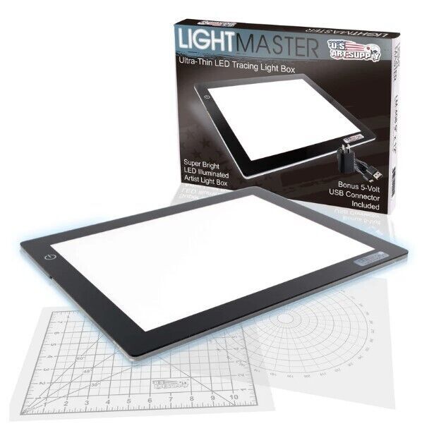 Lightmaster 9" x 12" (A4) Light Box 5V Ultra-Thin Profile w/ USB Power Adapter