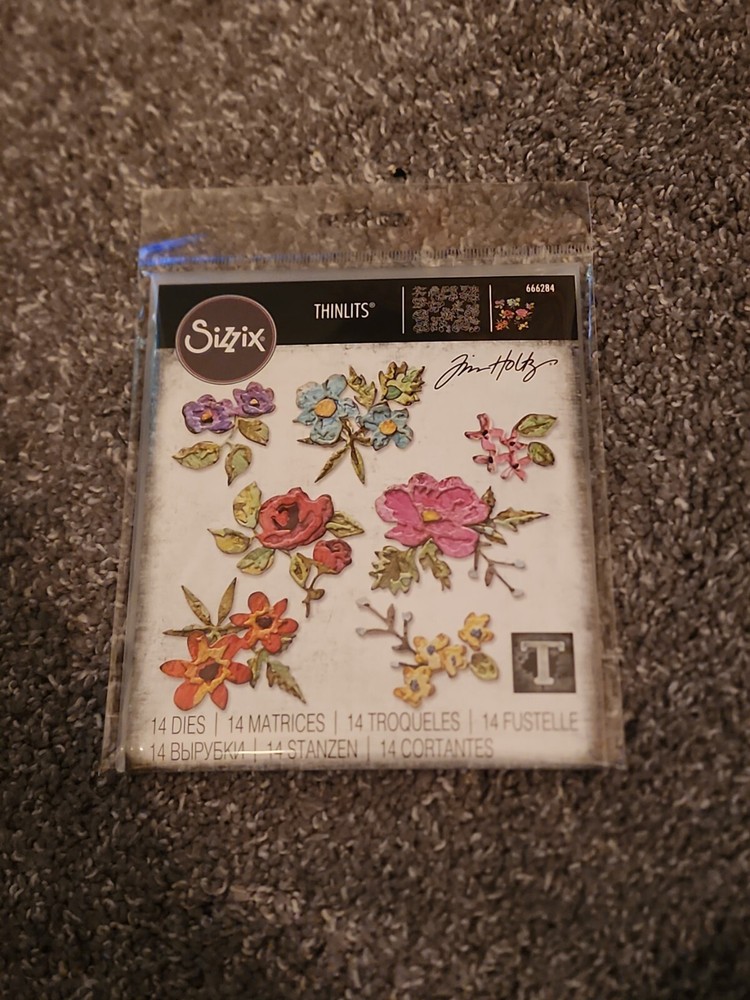 Sizzix Thinlits Dies, Brushstroke Flowers, Mini 666284