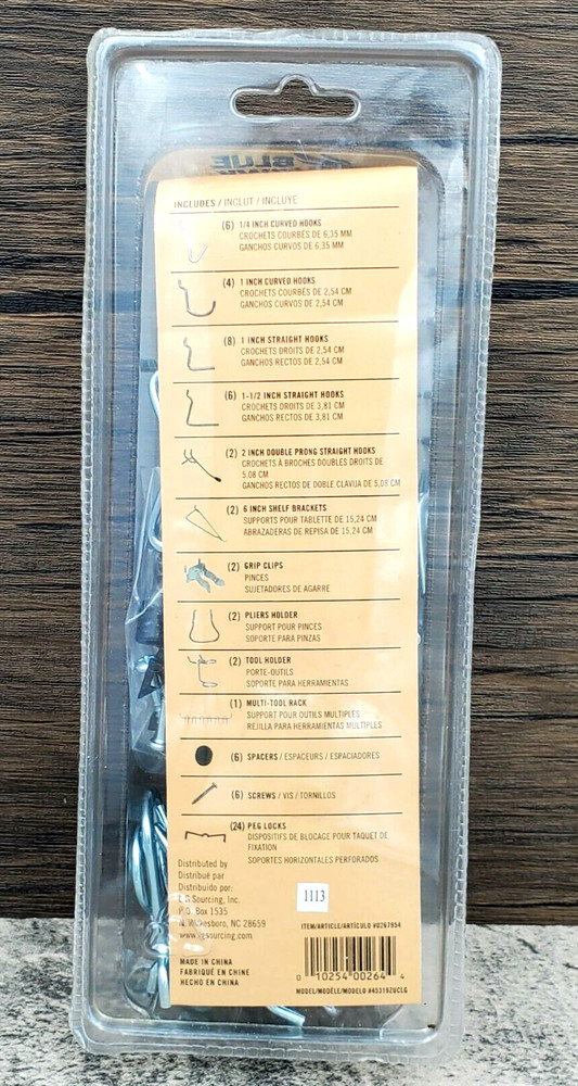 Blue Hawk 47 Pcs Pegboard Hook & Hanger set Peg Board Mount Assortment New!