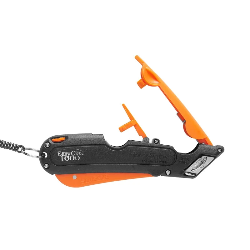 EasyCut Box Cutter 1500 Orange + 10 Count Standard Blades Pack