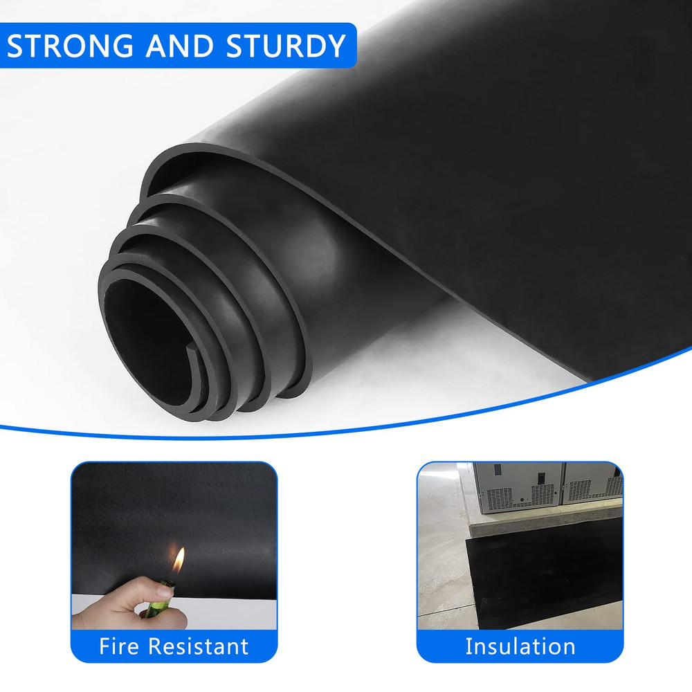 Solid Rubber Strips Rolls, 1/4" Thick X 1" Wide X 48" Long Neoprene Rubber Sheet