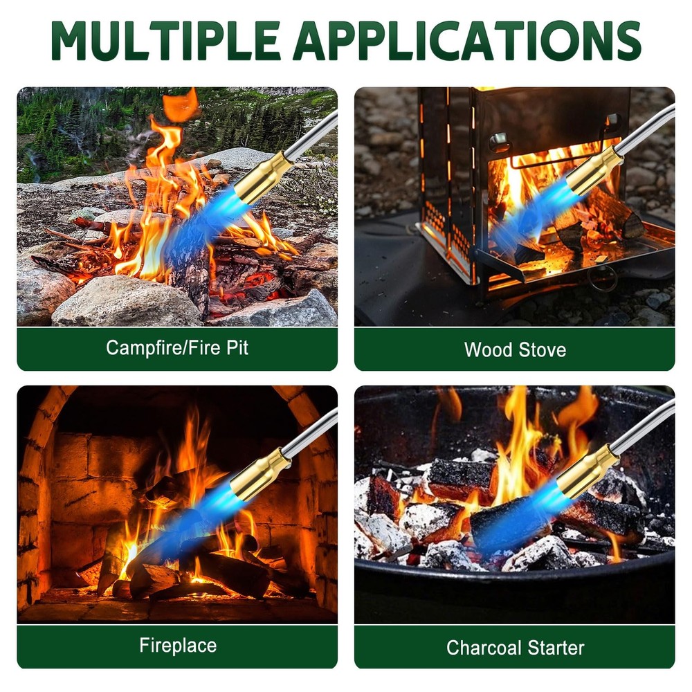 Grill Torch Charcoal Torch Lighter Campfire Starter Kitchen Torch Grill & Coo...