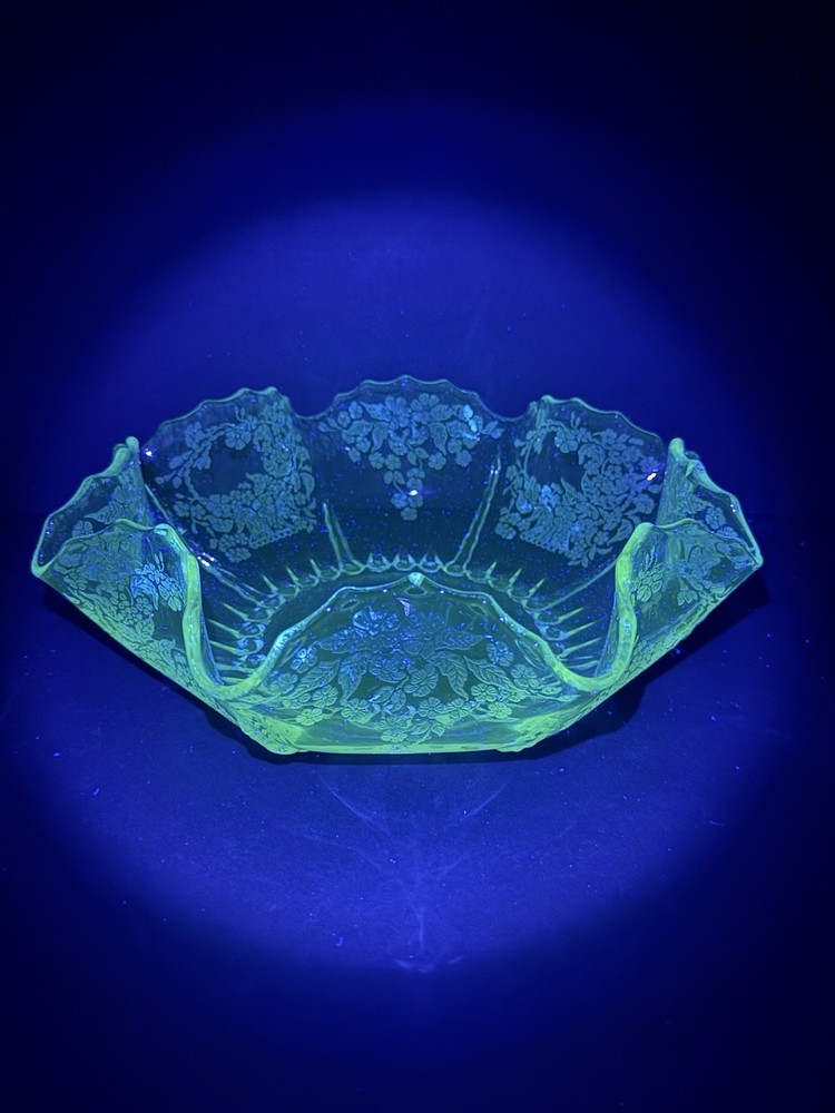 Ornate Glass Serving Bowl 12"