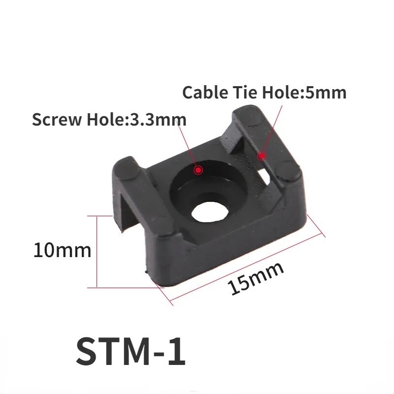 Cable Zip Tie Base Clips, Screw Mount Saddle Cradle Fixing Clips Holders