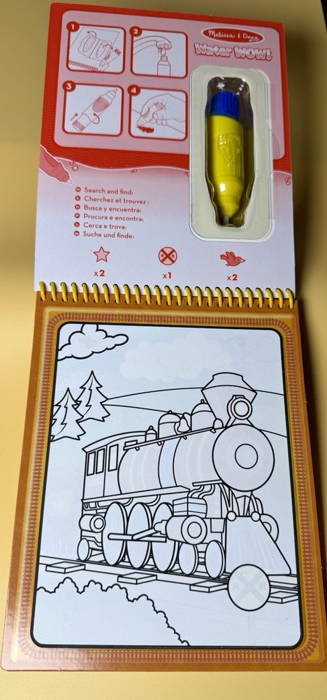 Melissa & Doug Water Wow Vehicles Activity Book New