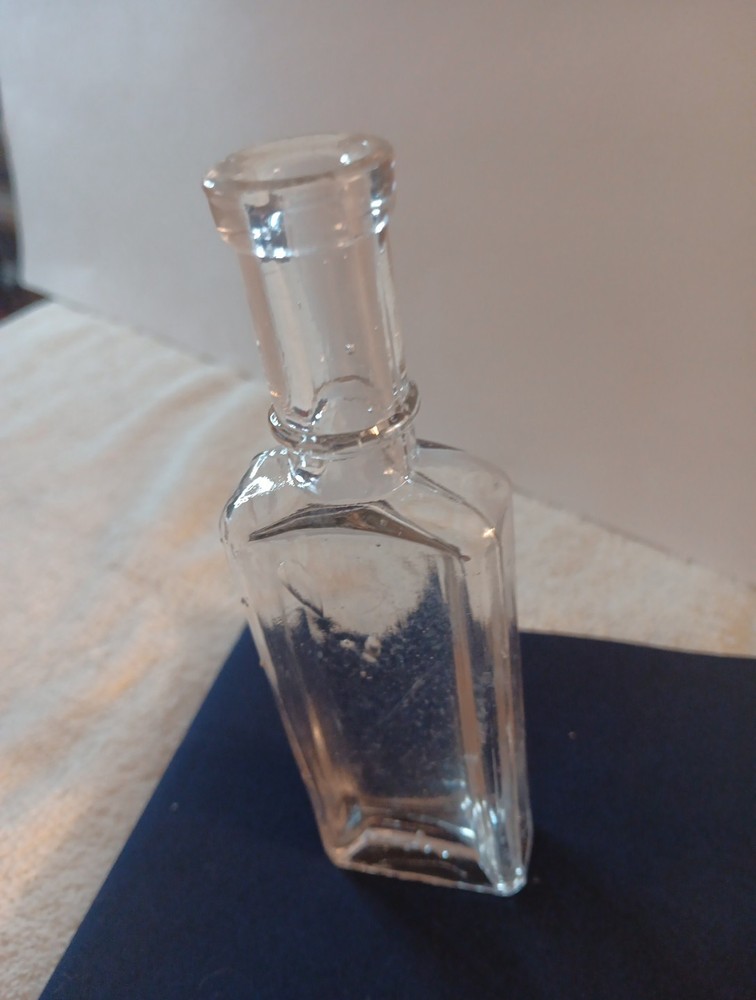 Antique Clear Bottle,Plain. Blown Glass.