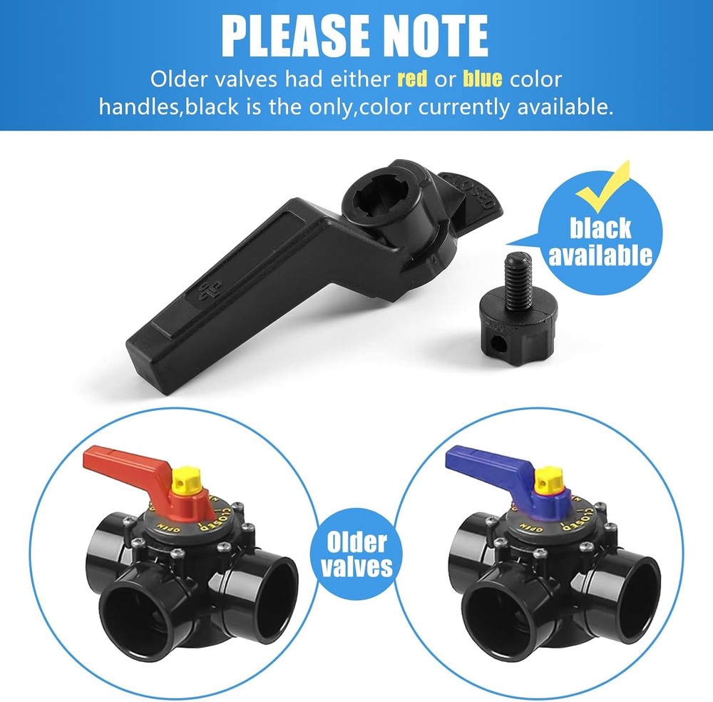Pool Valve Handle Replacement for praher pool valve handle 2-pack Black