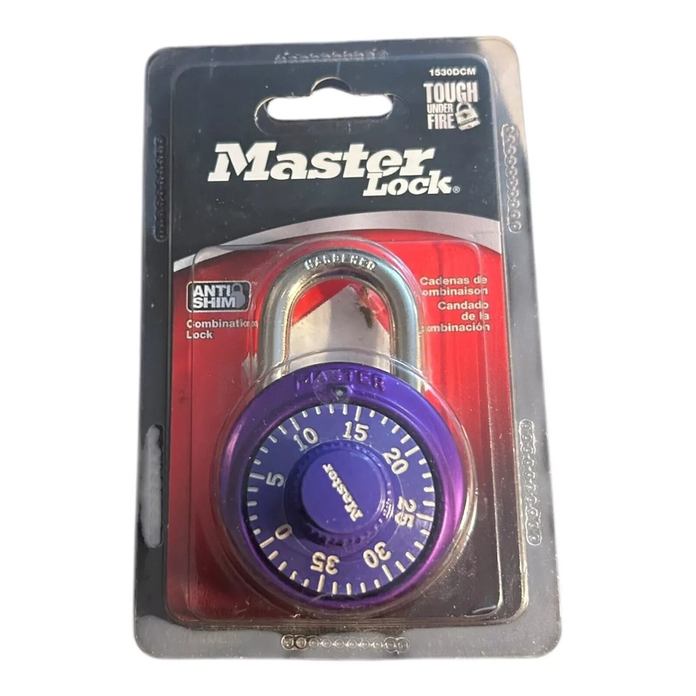 Master Lock 1530DCM Purple Locker School Combination Padlock 1 Pack